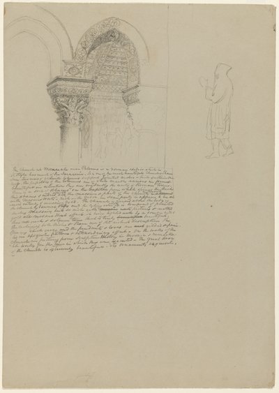 Dettagli dei capitelli nella chiesa di Monreale, 1842 da Thomas Cole